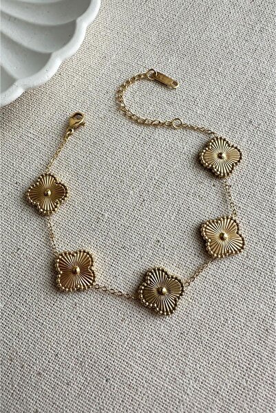MODA Caprea Çelik Gold Bileklik Kararmaz Kadın Bileklik 18 + 5 cm