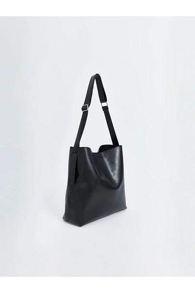 LC Waikiki ACCESORII LCW - Geanta de umar dama din piele neagra