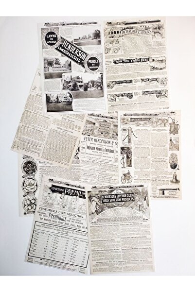 Scrapbook Kağıdı Seti Vintage Gazete Temalı / Bullet Journal, Ing, Günlük, Pl...