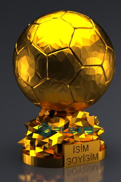 UĞUR MOBİLYA İSMİNİZE ÖZEL FIFA BALLON D'OR MAKETİ GOLD KAPLAMA 20 CM BOY DEK...
