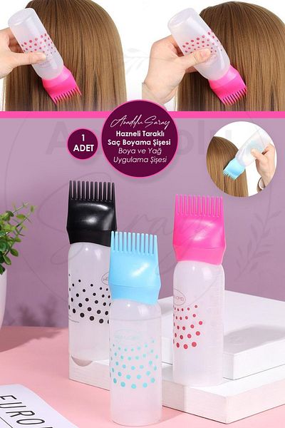 Anadolu Saray Practical Scalloped Bowl Hair Coloring Bottle - Oil Application Comb, Dip Dye Application Bottle