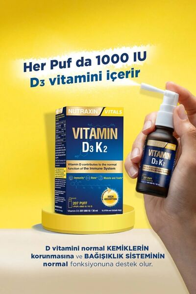 Nutraxin Vitamin D3k2 30 ml Gıda Takviyesi 2'Li