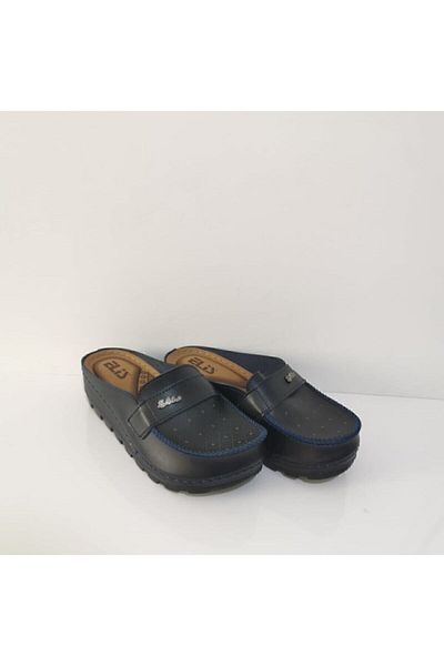 ELİS Παντόφλες Els Navy Blue Κλειστή Μπροστινή Ανατομική Σόλα
