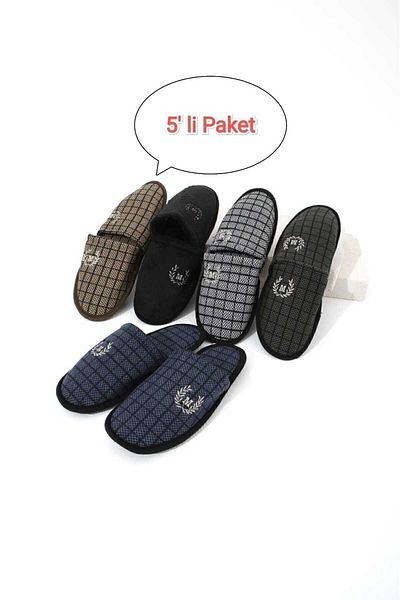 Moda Devrin Pachet de 5 m papuci de iarnă papuci de casă set zestre papuci pentru oaspeți