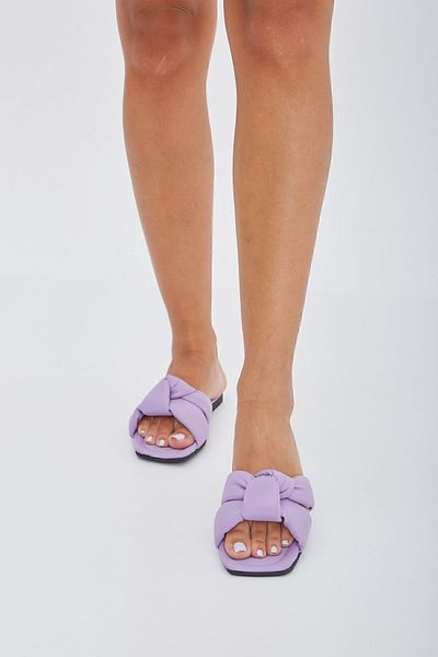 Moda Devrin Γυναικείες Παντόφλες Λιλά Δεμένες Παντόφλες εξωτερικού χώρου και σπιτιού