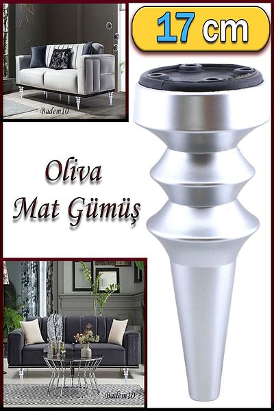 Badem10 Oliva Argintiu 17 Cm Mobilier Canapea Fotoliu Unitate Tv Consolă Upgrade Riser Picior Picioare