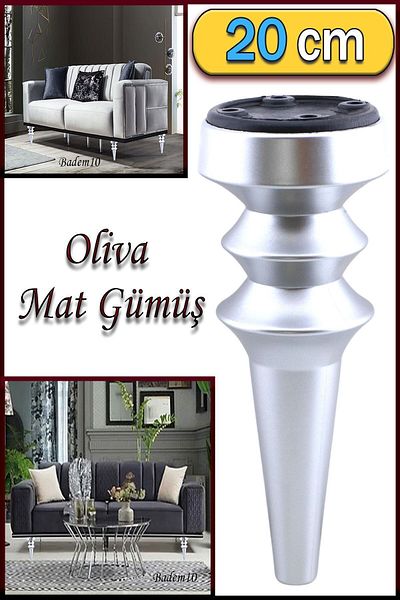 Badem10 Oliva Argintiu Mat 20 Cm Mobilier Canapea Fotoliu Unitate Tv Consolă Upgrade Riser Picior Picioare
