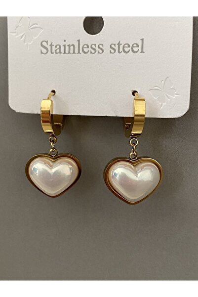 stainless steell Kalp Detaylı Kararma Yapmayan Antialerjik Paslanmaz Çelik Küpe