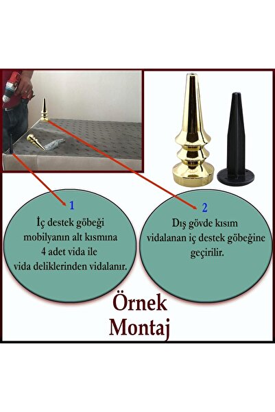 Badem10 Oliva Gold Gold 20 Cm Mobilier Canapea Fotoliu Unitate TV Consolă Upgrade Riser Picior Picioare