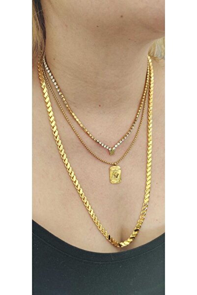 TVenüs Çelik Arpa Zincir Kolye ( 60 Cm )