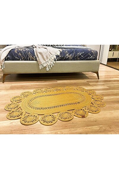 GNG Home Tekstil Jüt Hasır Yıkanabilir Salon Mutfak Balkon Ve Bahçe Royal Ser...