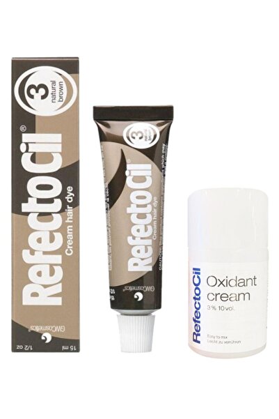 Refectocil Kaş ve Kirpik Boyası No:3 Koyu Kahve 15 ml ve %3 10 vol. Krem Oksi...