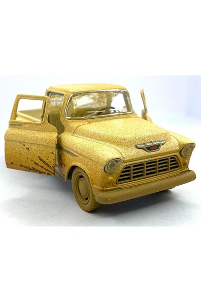 Kinsmart 1955 تشيفي ستيبسايد بيك اب (متسخ) - سحب قطرة 5 بوصة. سيارة موديل مرخصة، لعبة سيارة 1:32