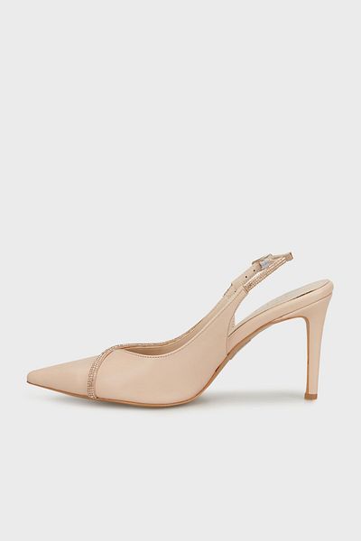 Lela Stone Detailed Pointed Toe Heeled Shoes - SHOES3472681984