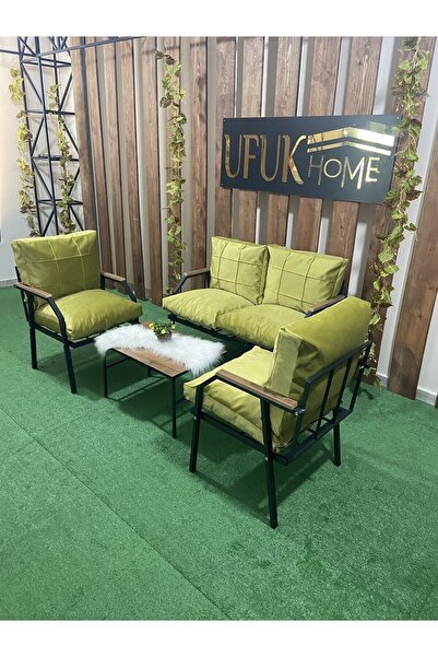 UFUK HOME Linda 2 1 1 Sehpalı Bahçe Takımı, Balkon Mobilyası, Balkon Bahçe Mo...