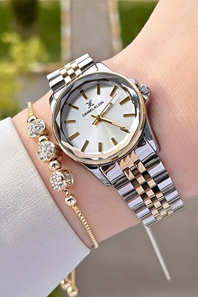 Daniel Klein Gold Gümüş Renk Kadın Kol Saati ve Bileklik