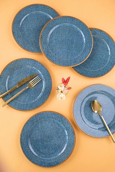 Porland Liny Serving Plate Set 24 Cm 6 Pieces