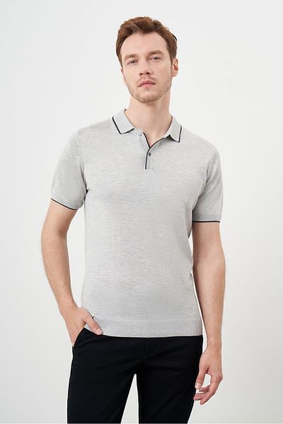 Morven Men's Gray Trend Polo Neck Dynamic Fit T-Shirt