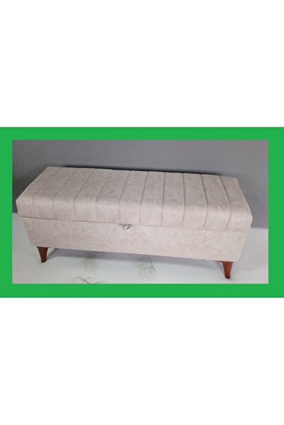 YUSE MOBİLYA VE AKSESUAR 140x40x45 Cayz Yatak Ucu Puf Krem