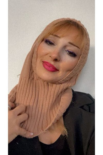 SpecialScarf Hijab Fashion Brown Knitwear Balaklava - Beanie Shawl and Headboard Open Design
