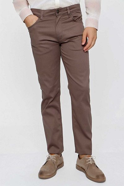 Morven Men's Brown Fuji Cotton 5 Pocket Dynamic Fit Trousers