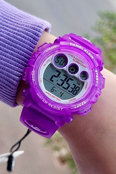 Daniel Klein Lilac Color 5 ATM Children's Wristwatch with Luminous Stopwatch and Alarm