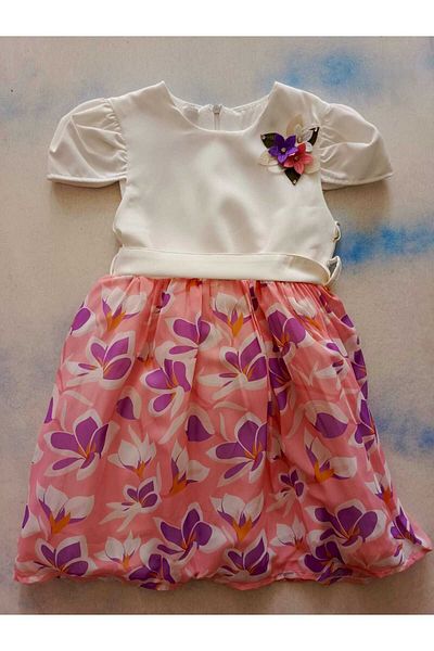 Miss Lovely MissLovely 235-06-24 Flower Patterned Girl's Dress Age 5-8