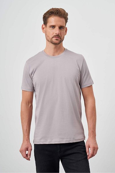 Morven Men's Anthracite Basic Crew Neck Dynamic Fit T-Shirt