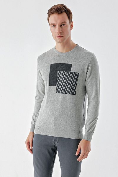 Morven Ανδρικά πλεκτά με άνετη εφαρμογή Grimel Trend Roman Crew Neck Dynamic Fit