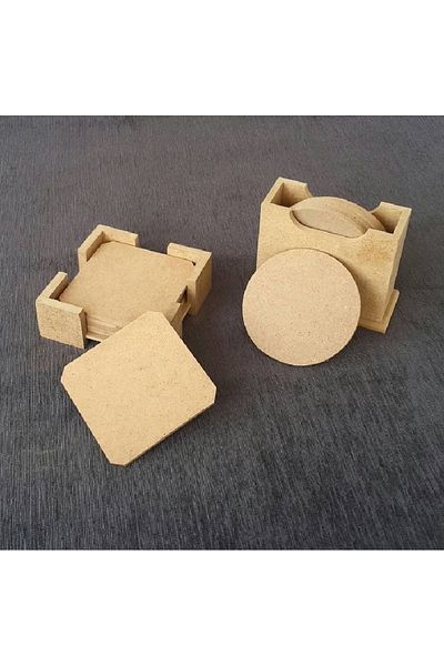 Altınyapı Hobi Market Raw Mdf Square and Round Coasters