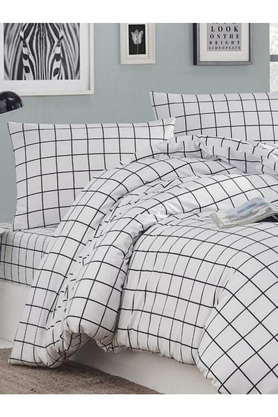 CARWEN TEKSTİL Ranforce Cotton Duvet Cover Set Single Tile