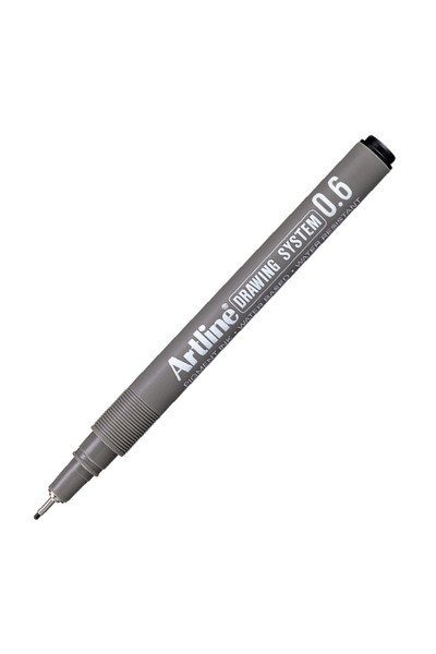 artline قلم رسم 0.6 ملم أسود (12 قطعة) EK236