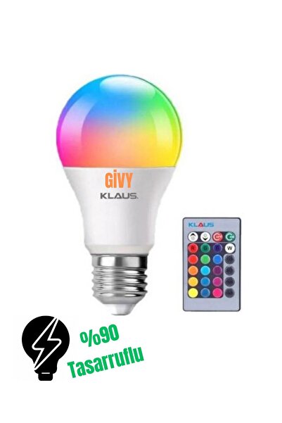 GİVY Klaus Uzaktan Kumandalı Rgb Led Ampul 9watt E27 Tasarruflu