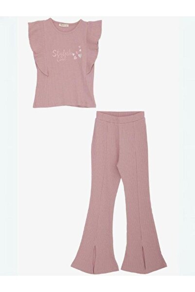 Zekids Set cutaliat pentru fete cu picior evazat și colanți