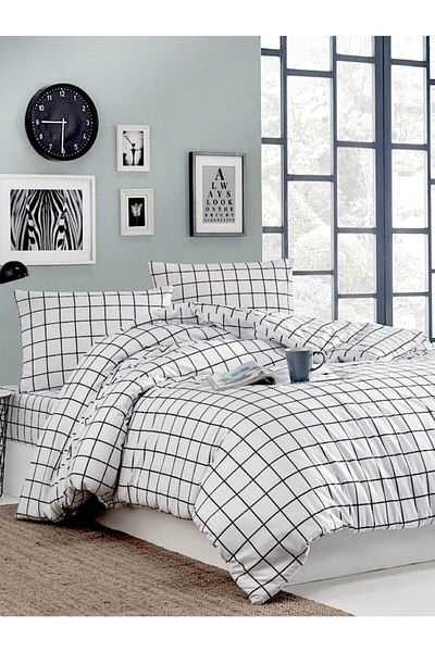 CARWEN TEKSTİL Ranforce Cotton Duvet Cover Set Single Tile
