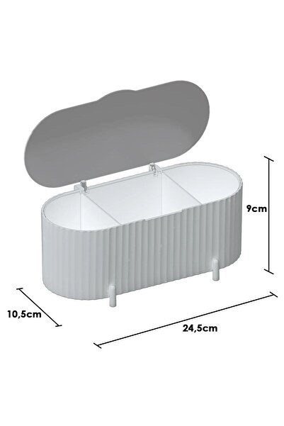 Pufwin Home Zebra Set Makyaj Fırçası ve Kozmetik Düzenleyici Şeffaf Kapaklı Hijyenik Organizer Seti 2li