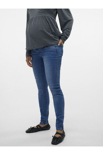 Mama Licious Umstandsjeans mit Slim Fit MLMILA SLIM MEDIUM BLUE JEANS A. NOOS
