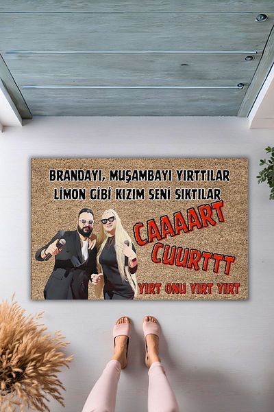 Dormot Home Digital Printed Humor Tarpaulin - They Have Torn the Oilcloth Cart Curt Door Mat