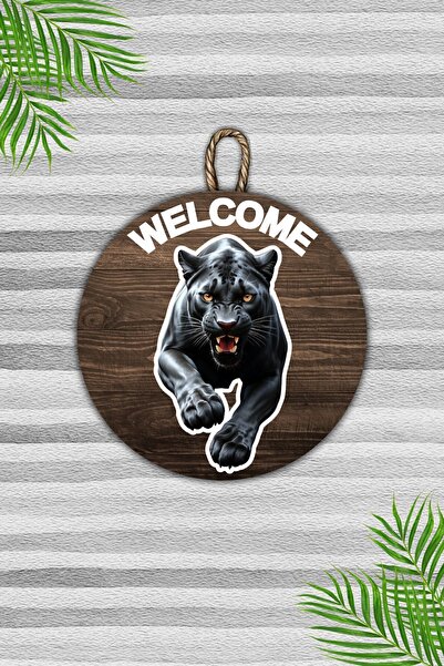 Dormot Home Ornament modern pentru uși din lemn negru - Tigru în aer liber