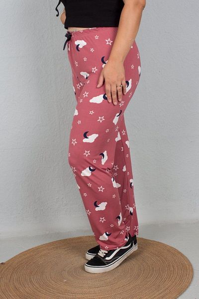 Truva XXL Patterned Large Size Cotton Viscose Pajama Bottoms