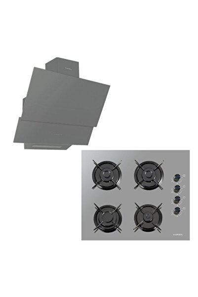 Luxell 2'Lİ SET(OC-88 Süper Kristal Gri Ocak New Series / DA6-835 Gri Cam Davlumbaz)
