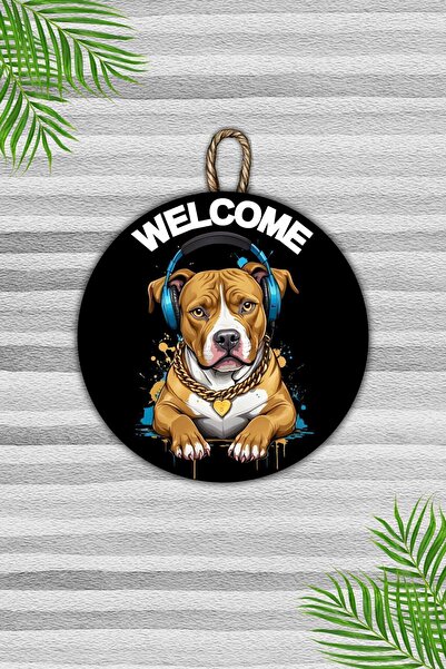 Dormot Home Черна питбул и музикални мотиви модерна дървена украса за врата -...