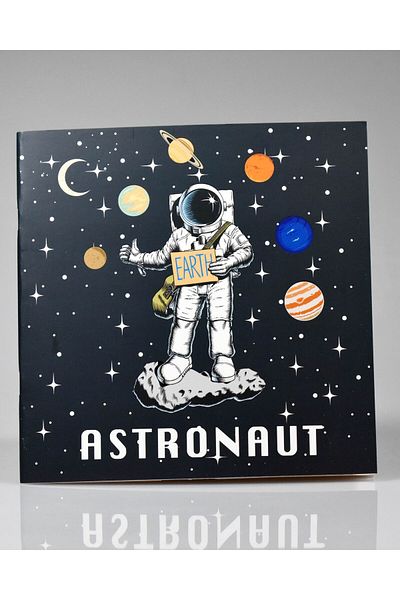 4nio Caiet pătrat cu dungi astronaut