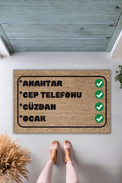 Dormot Home Modern Digital Printed Brown Doormat - for Reminder and Door
