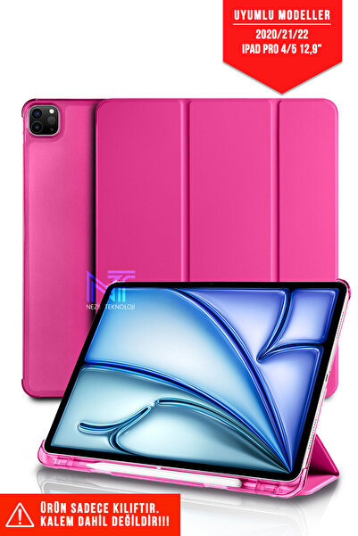 Nezih Case Ipad Pro 4. Nesil 5.nesil 2020/21/22 12.9 Katlanabilir Kalem Bölmeli Smart Standlı Akıllı Kılıf