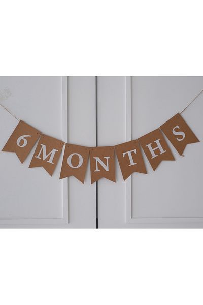 Partifabrik 6 luni Coada de rândunică Banner de jumătate de vârstă Ornament de scris