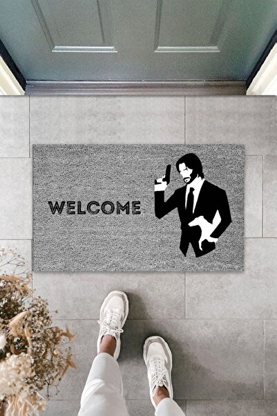 Dormot Home Μοντέρνα ψηφιακή εκτύπωση - γκρι John Wick - 70x45 cm - Πατάκι μπ...
