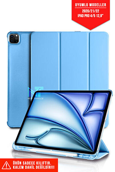 Nezih Case Ipad Pro 4. Nesil 5.nesil 2020/21/22 12.9 Katlanabilir Kalem Bölme...
