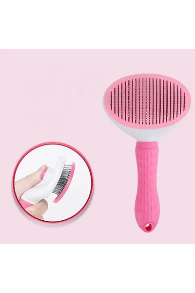 BARENDA Cat Comb Automatic Cleaning Pets Brush with Keys Cat Dog Hair Collector