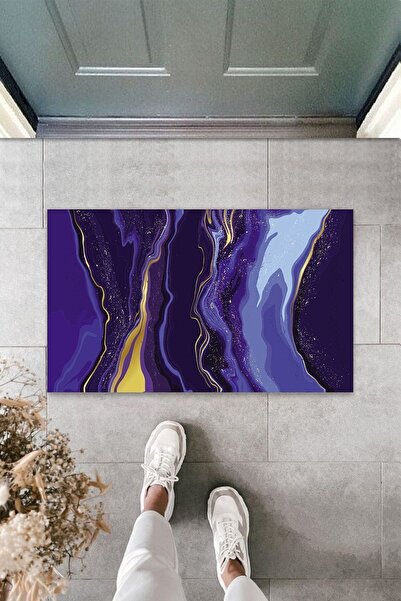 Dormot Home Covoraș decorativ digital modern ondulat albastru deschis Covoraș...